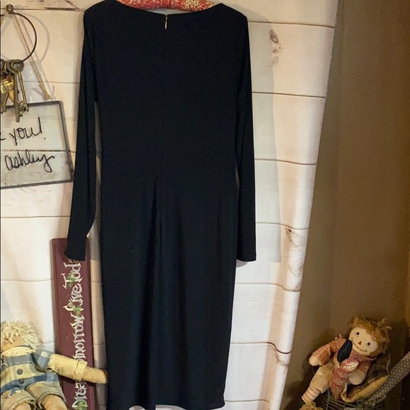 Donna Karen; MIDI; Elegant; Black; Sash Dress; 10 - Picture 2 of 8